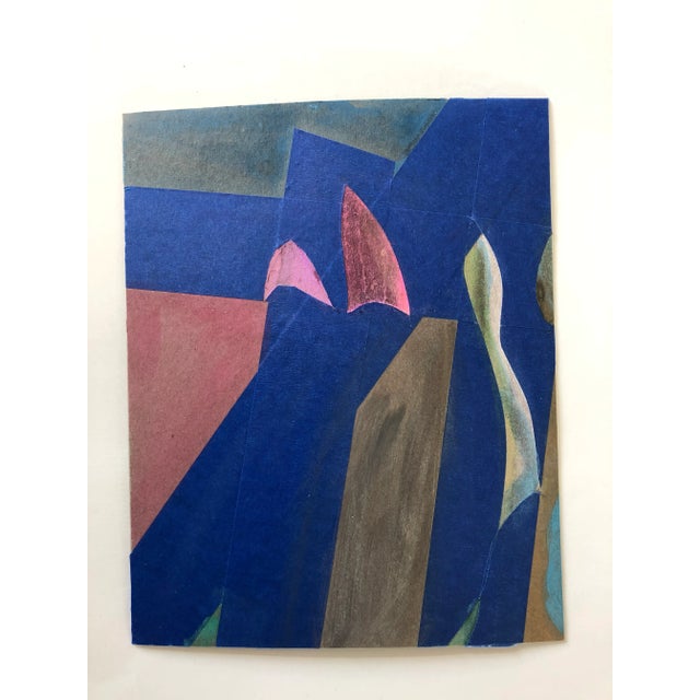 Abstract Original Mixed Media Abstract Painted Collage by Erik Sulander 8x10 For Sale - Image 3 of 3