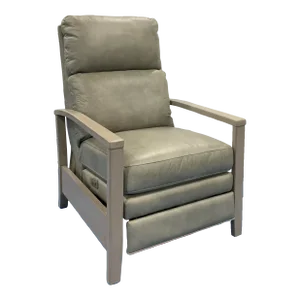 Modern Gray Leather Recliner