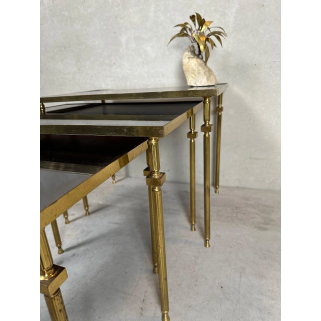 Vintage Brass Nesting Tables, Set of 3 For Sale - Image 5 of 10