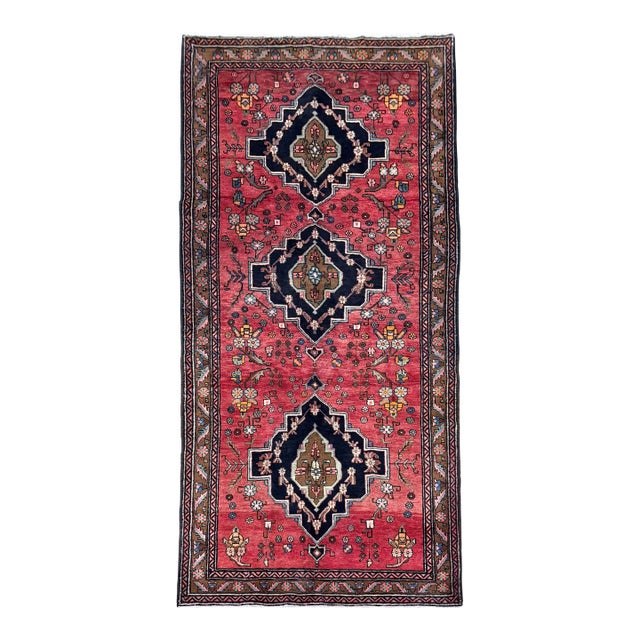 Antique Persian Meshkin Hand-Knotted Runner 5'1" X 12'8" For Sale