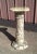 Cream 1920s Neoclassical White Marble Pedestal Plant Stand With Top Brass Gallery For Sale - Image 8 of 12