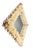 One-of-a-kind vintage wall mirror featuring a dramatic diamond-shaped frame densely embellished with an assortment of...
