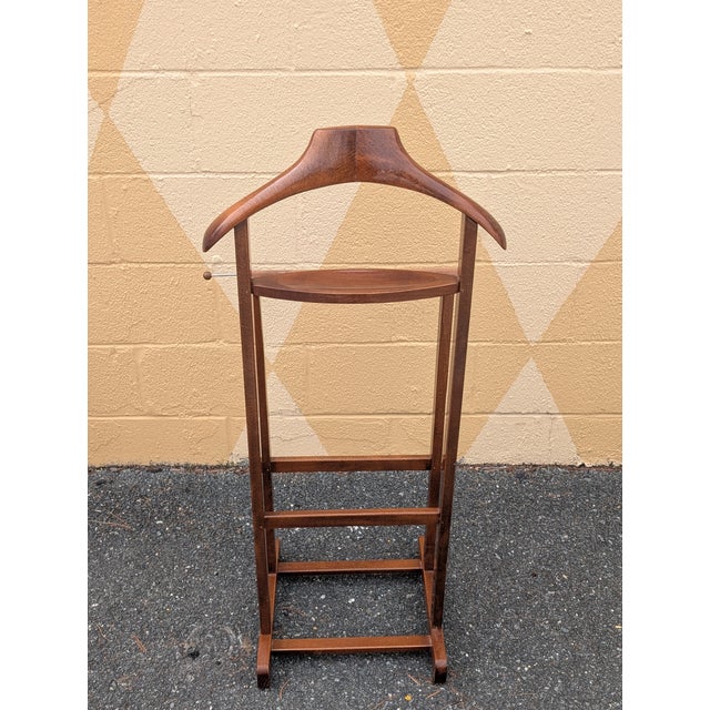 Italian 1970s Italian Mid-Century Wood Valet Stand Dressboy For Sale - Image 3 of 10