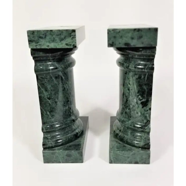 1980s Green Marble Bookends- a Pair For Sale In New York - Image 6 of 13