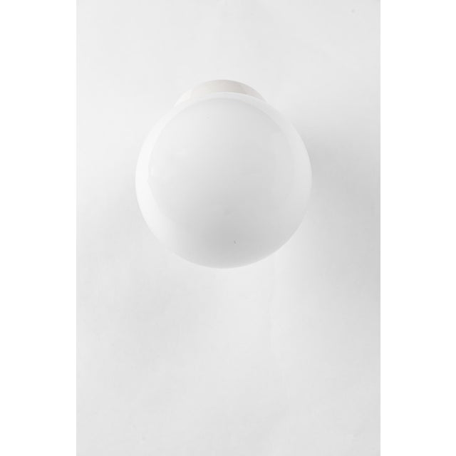 White Bauhaus Porcelain Wall Lamp with Opal Glass Shade, Germany, Austria, 1920s For Sale - Image 8 of 15