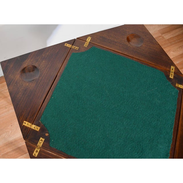 1900 Antique English Hepplewhite Mahogany Envelope Game Table Unfolds Extends For Sale - Image 15 of 18