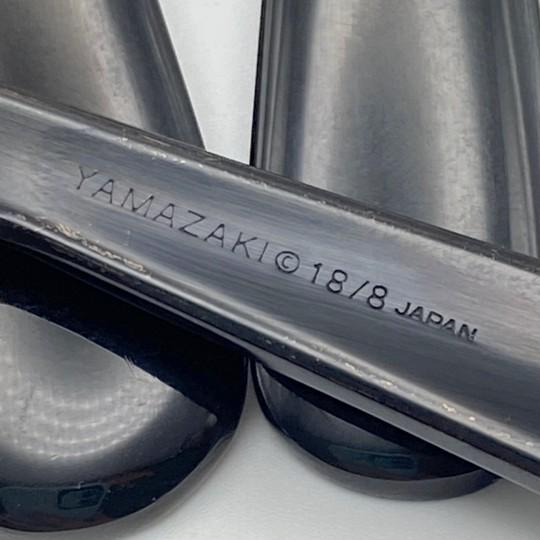 Late 20th Century Yamazaki "Lindi" Gold Accent Black Handle Stainless Complete 7-Piece Hostess Set (Gerald Patrick 18/8) For Sale - Image 16 of 17