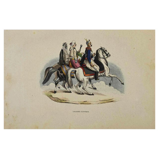Auguste Wahlen, Cavaliers Egyptiens, Lithograph, 1844 For Sale