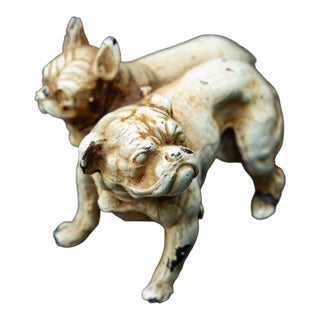 Austrian Cold Painted Bronze English and French Bulldog Antique Dog Figure For Sale