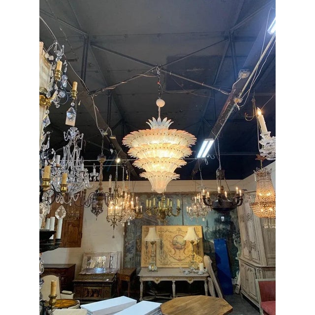 Large Scale Murano Glass Waterfall Chandelier For Sale - Image 4 of 6