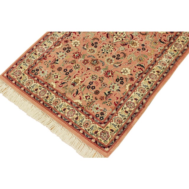 Shabby Chic Shabby Chic 1990's Pak-Persian Pink/Beige Wool Rug - 2'7'' X 4'2'' For Sale - Image 3 of 9