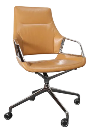 German Leather and Chrome Desk / Conference Chair by Jehs + Laub for Wilkhahn