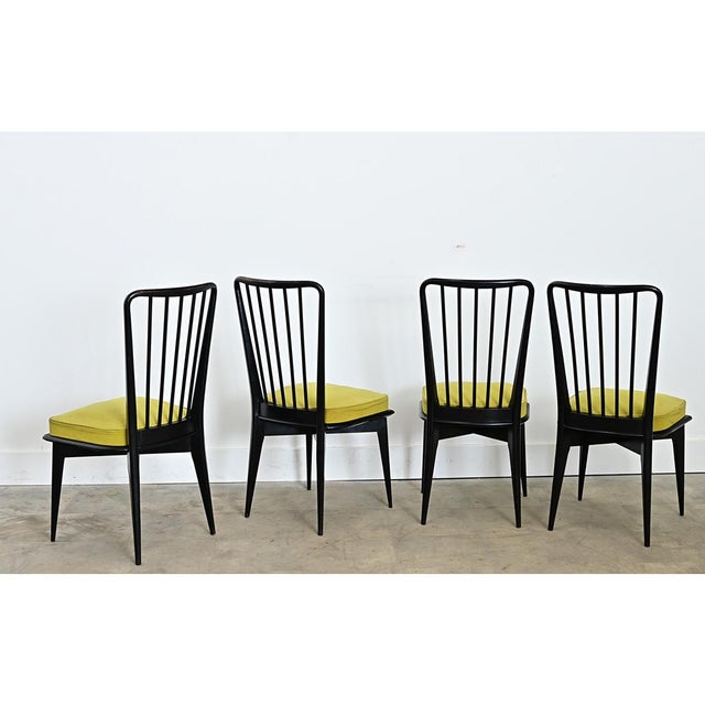 French Set of Four Mid-Century Dining Chairs Attributed to Charles Ramos For Sale - Image 12 of 13