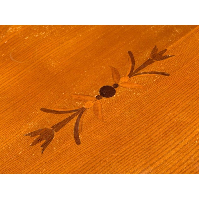 1930s Swedish Art Deco, Inlaid Side Table, Stained Wood, Sweden, 1930s For Sale - Image 5 of 12