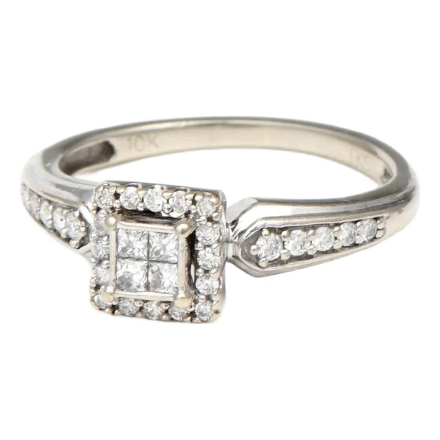 10KW Invisible Set Diamond(0.24) Ring, size 4 For Sale