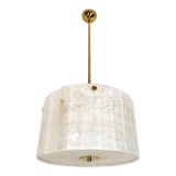 1970s White Murano Glass, Mid Century Modern Drum Chandelier For Sale