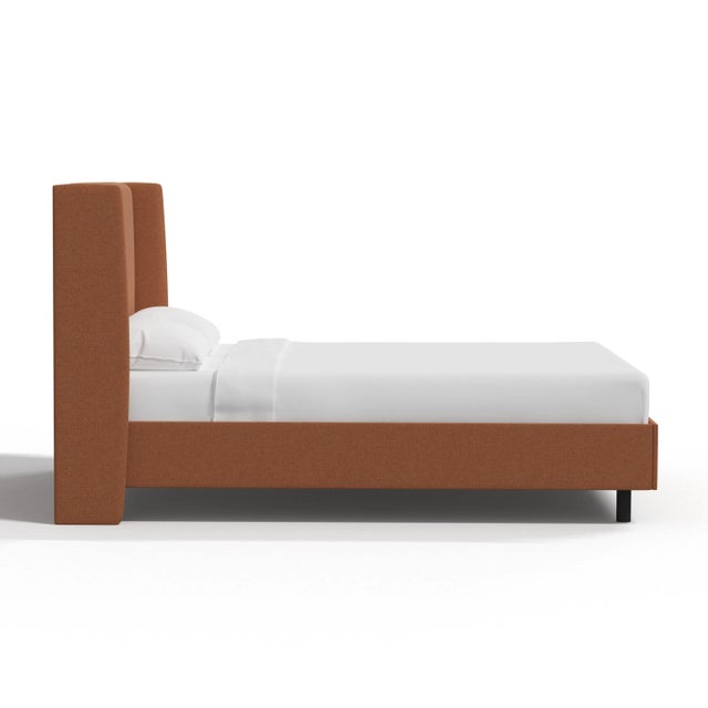 Spritely Home Jordan California King Wingback Platform Bed in Zuma Terracotta For Sale - Image 4 of 5