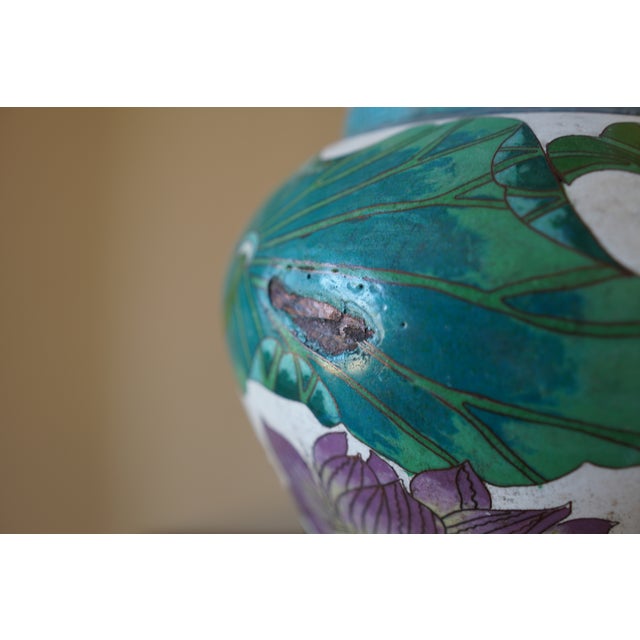 Vintage Porcelain Flower Tall Vase For Sale - Image 16 of 16