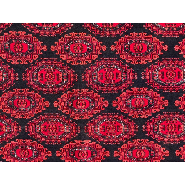Hand Knotted Afghan Turkmen Rug For Sale - Image 4 of 6