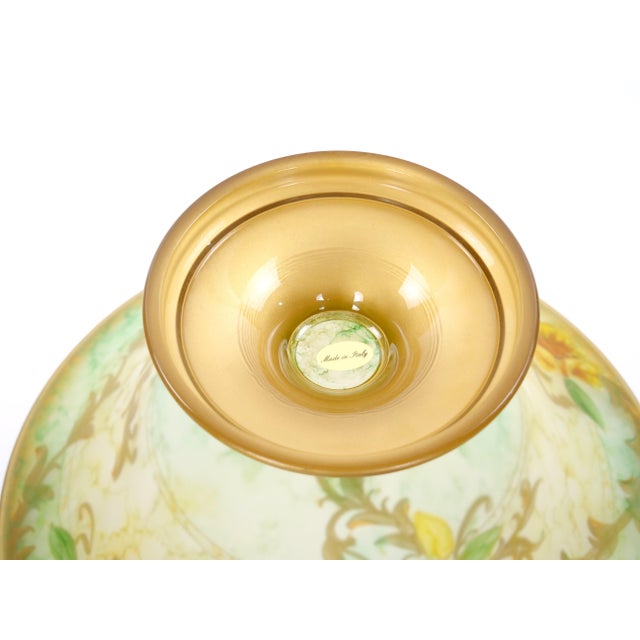 Glass Mid-Century Modern Italian Venetian Art Glass Gilt & Painted Tableware Piece For Sale - Image 7 of 9
