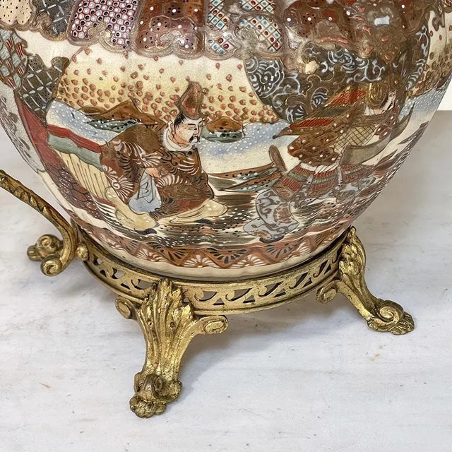 19th Century Bronze Mounted Satsuma Jardiniere For Sale - Image 11 of 13