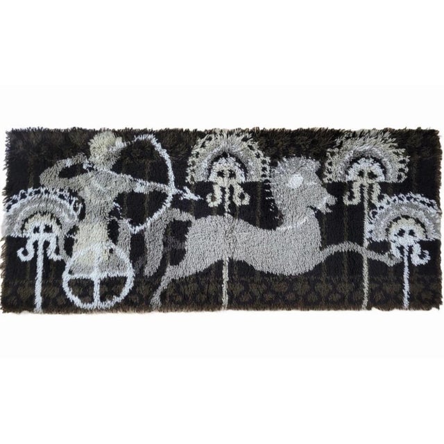 Beige Danish Rya Tapestry Wool Wall Rug by Ege Taepper, Denmark, 1970s For Sale - Image 8 of 8