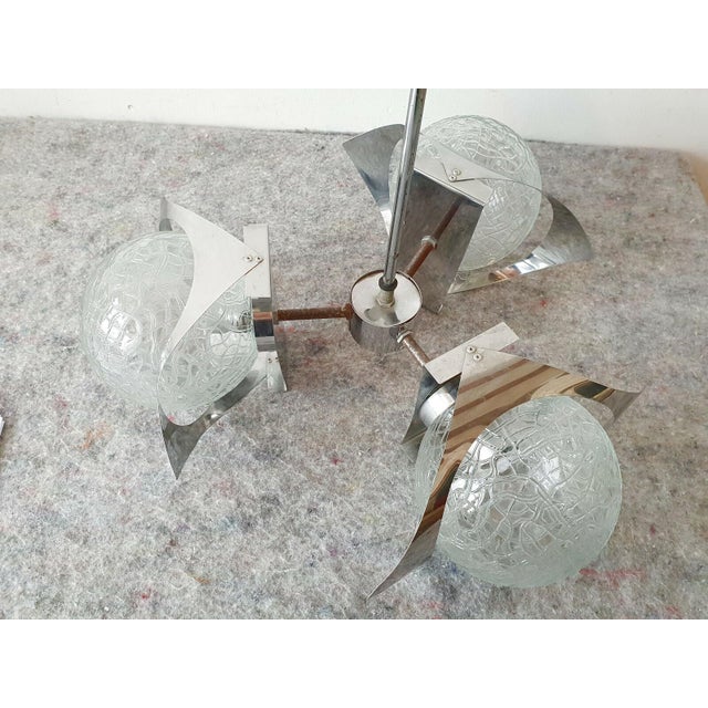 Vintage Pendant Light with Glass and Chrome Steel Balls, 1970 For Sale - Image 4 of 9