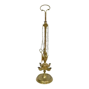Italian Cast Brass Four Burner Lucerne Oil Lamp Antique 1850