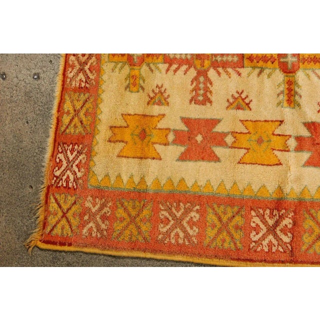 Moroccan Orange Vintage Beni MGuild Rug 1960s For Sale - Image 4 of 12