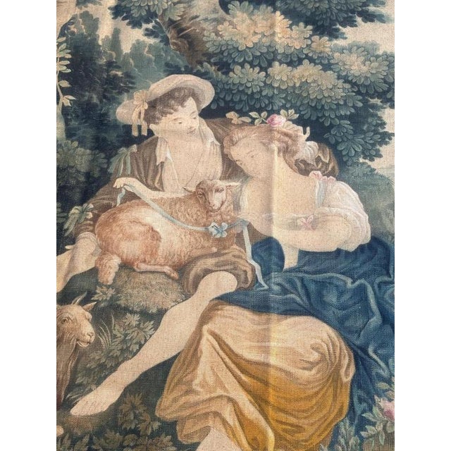 Antique Aubusson Cardboard Hand Painted Tapestry Panel, 1890s For Sale - Image 5 of 18