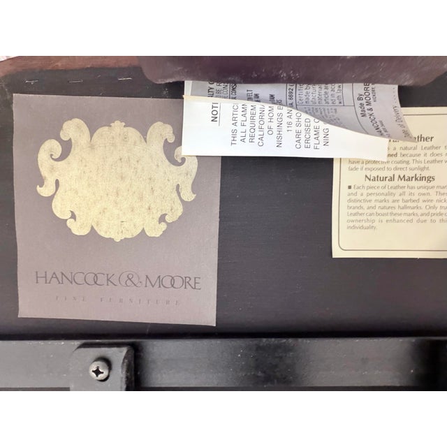 Burgundy Late 20th Century Hancock & Moore Burgundy Leather Executive Swivel Desk Chair For Sale - Image 8 of 8