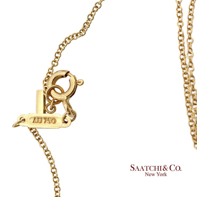 Tiffany & Co. 18k (750) Solid Yellow Gold T Smile Pendant Necklace For Sale - Image 10 of 12