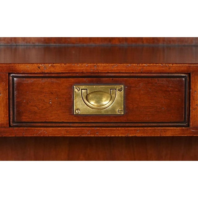 Kennedy Three Drawers Burr Yew Wood & Brass Military Bookcase from Harrods London For Sale - Image 9 of 16