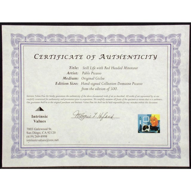 1990s Contemporary Pablo Picasso "Still Life With Red Headed Minotaur" Released Posthumous Giclee For Sale - Image 5 of 6