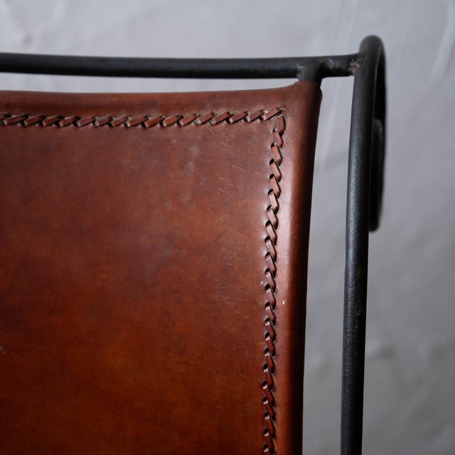 Spanish Hacienda Wrought Iron & Leather Barstools, 1960s For Sale - Image 12 of 13