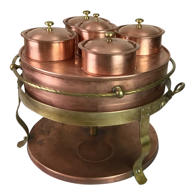 1940s Copper and Brass Chafing Dish Chairish