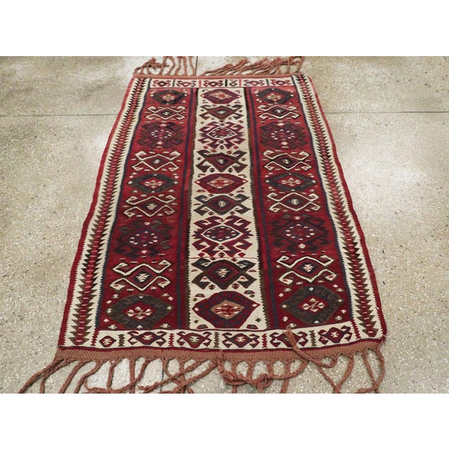 Galerie Shabab Collection Tribal Mid-20th Century Handmade Turkish Flat-Weave Kilim Throw Rug For Sale - Image 4 of 9