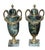 Pair of Green Marble and Ormolu Urns or Cassolettes With Satyr Heads in Louis XVI Style For Sale - Image 4 of 15