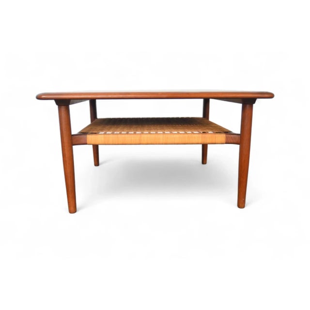 Square Teak + Cane Coffee Table by Gunnar Schwartz For Sale - Image 4 of 6