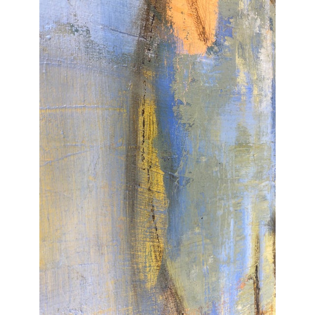 Mid Century Vintage Abstract Impressionist Cityscape Oil on Canvas. Signed Galand For Sale - Image 4 of 11