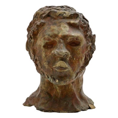 Sirio Pellegrini, Portrait Sculpture, 1960s, Terracotta For Sale