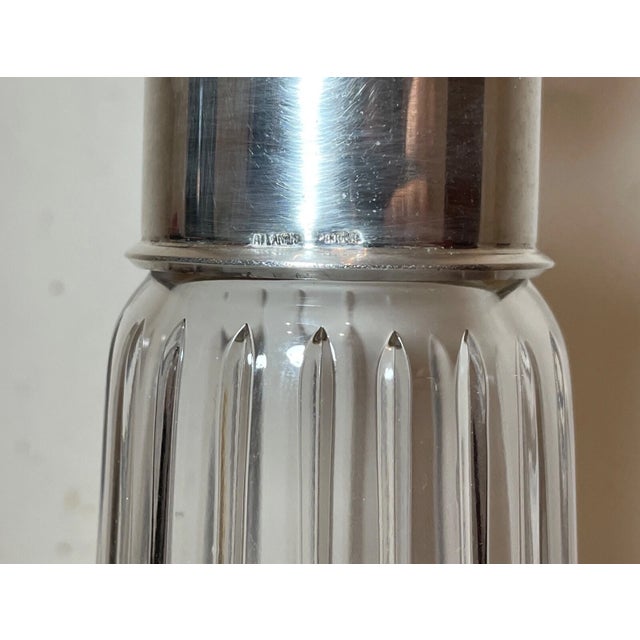 Tall Vintage Mid Century Modern Sterling Silver Crystal Glass Atlantis Decanter For Sale - Image 10 of 10