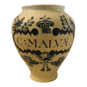 1980s Oud Delft Pottery Apothecary Jar, Holland