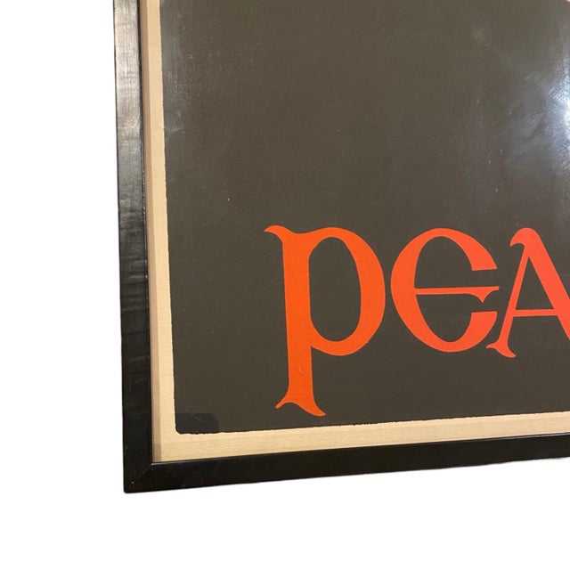 Original vintage "Peace" silkscreen poster by American artist Thomas W. Benton (1930–2007), featuring a white dove flying...