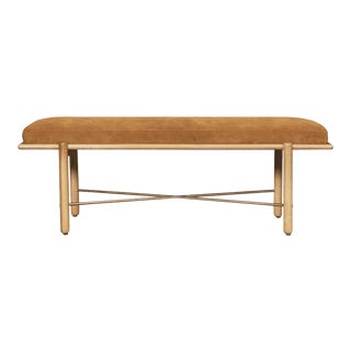 Halls Bench, Cognac Suede For Sale