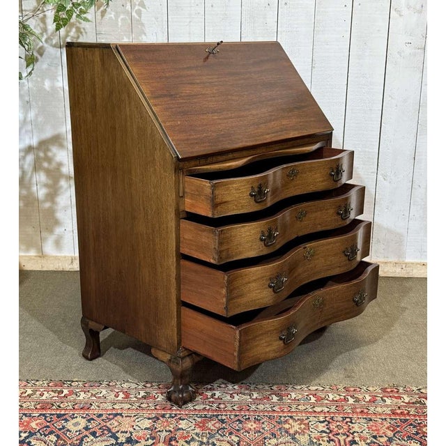 English Mahogany Secretary Desk, 1930s For Sale - Image 14 of 18
