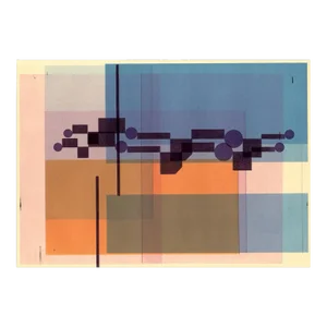 Contemporary Abstract Pen and Inkjet on Paper Drawing "Untitled 28.2.12" by Richard Caldicott