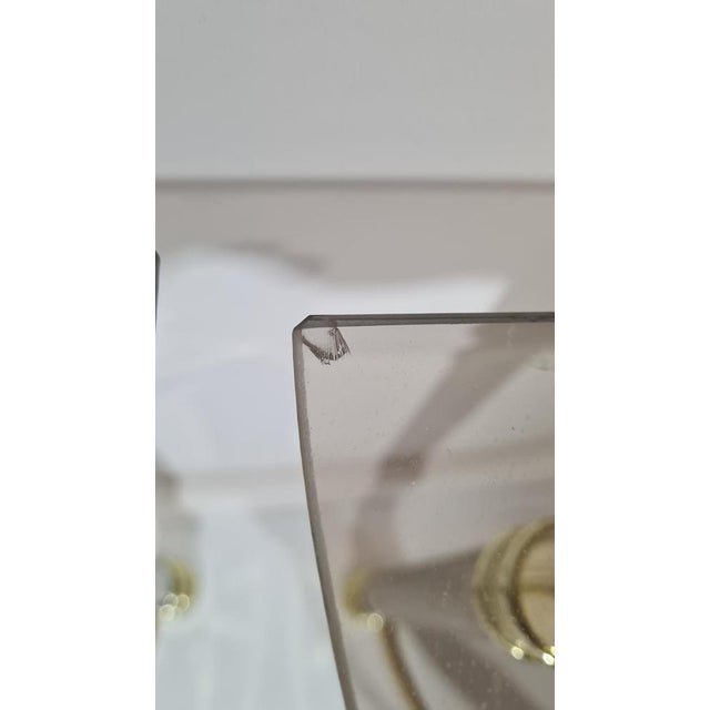 Hollywood Regency Side Tables in Smoked Glass and Gold Brass, 1970s, Set of 2 For Sale - Image 4 of 12