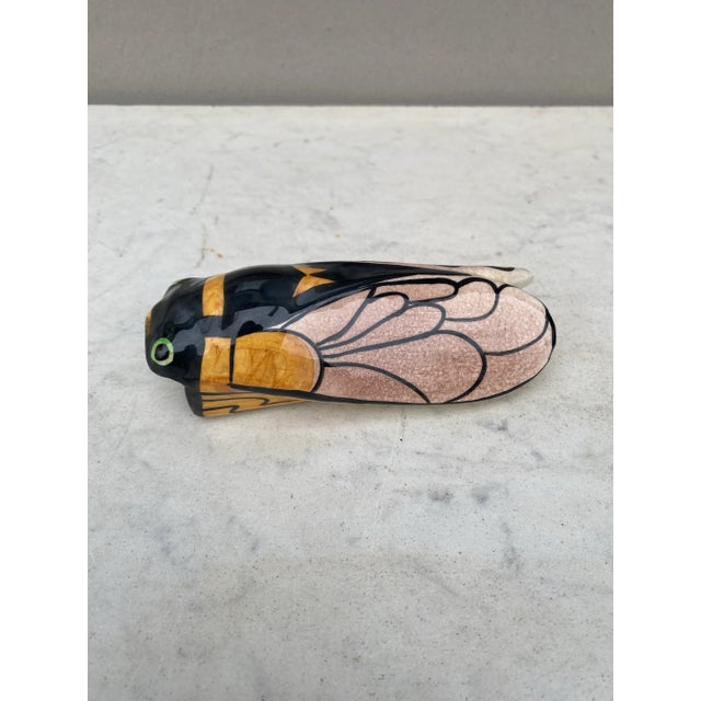 1950s French Majolica Cicada Wall Pocket Vallauris Circa 1950 For Sale - Image 5 of 7