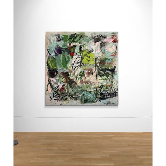 2020s Contemporary Abstract Acrylics , Oil and Charcoal on Raw Canvas "In the Hammock" by Petra Schott For Sale - Image 5 of 8